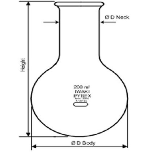 IWAKI Boiling Flask Round Bottom Wide Neck 1000 ml [4282FK1000]